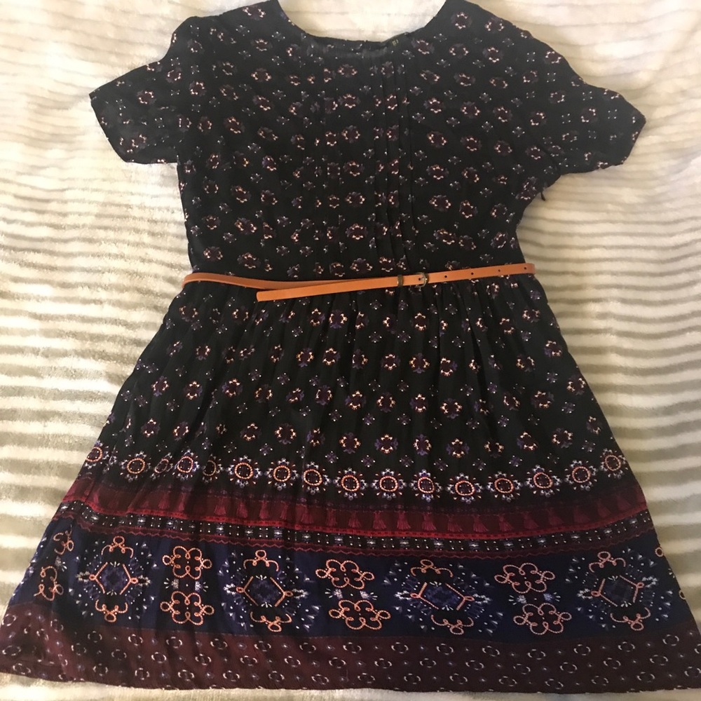 Forever 21 Belted Floral Print Mini Dress